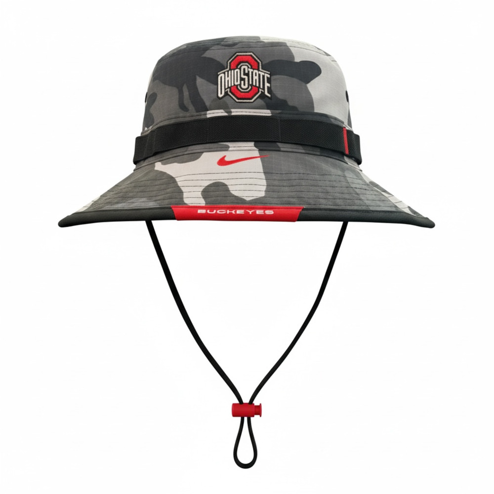 Nike Ohio State Buckeyes Apex Boonie Bucket Hat S/M Camo Dri-Fit